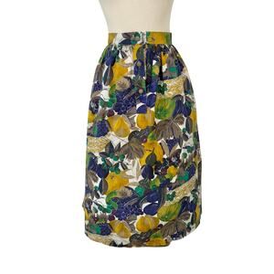 Miss Chloe Vintage Skirt Fruit and Leaf Print | Fits like S